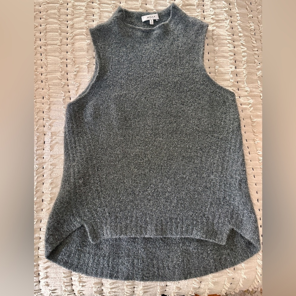 Milly Cashmere Sleeveless Sweater Grey!  SO SOFT!  EUC Like NEW!!!  Sz S
